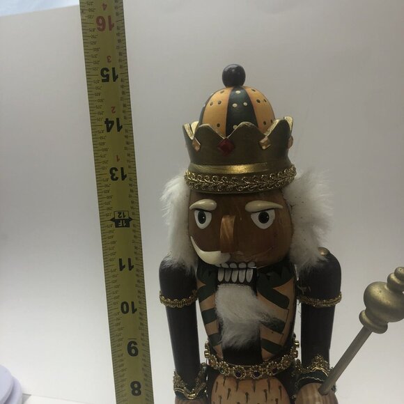 Wooden Traditional King Nutcracker 15" Holiday Decor Christmas - Picture 7 of 8
